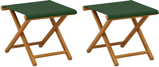 Wooden Outdoor Chair Green with Cushion 2 Pieces 41x42x36.5 cm