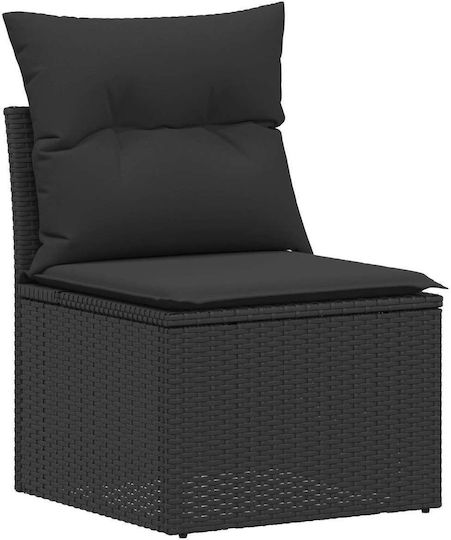 Set Camera De Zi Exterior 6 Piese Negru Cu Perne