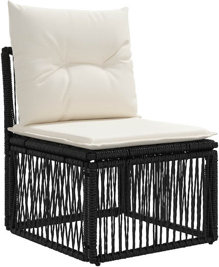 vidaXL Garten- und Outdoor-Möbelsets Wohnzimmer Typsatz 4 Stück Schwarz mit Kissen
