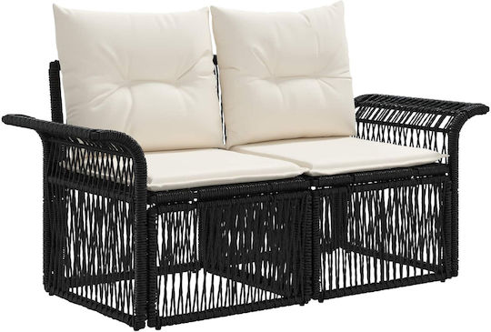 Garten- und Outdoor-Möbelsets Wohnzimmer Typsatz 6 Stück Schwarz mit Kissen