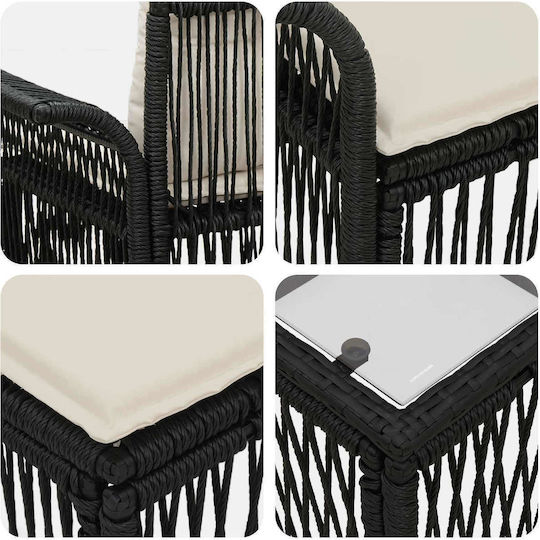 Garten- und Outdoor-Möbelsets Wohnzimmer Typsatz 6 Stück Schwarz mit Kissen