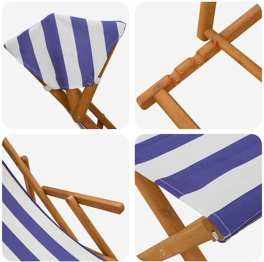 Outdoor Chair Wooden Eucalyptus with Cushion 4 Pieces 67.5x113x103cm