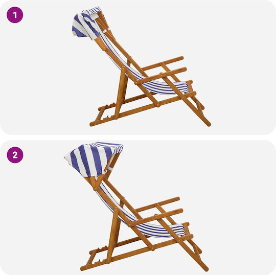Outdoor Chair Wooden Eucalyptus with Cushion 4 Pieces 67.5x113x103cm