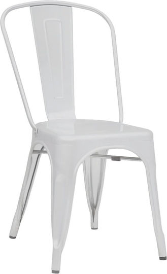 Градински Метален Стол Relix Pro Бял Е5191 45x51x85см