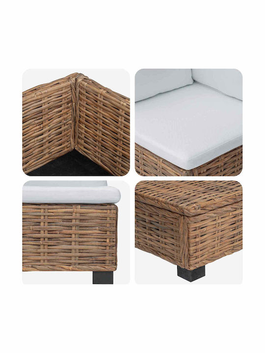 Outdoor Corner Rattan Sofa With Cushions 67x60x30cm