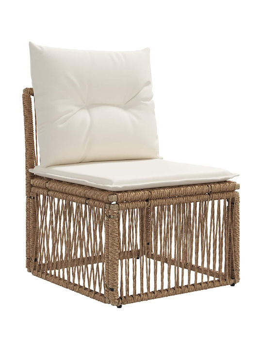Corner Outdoor Sofa Rattan with Cushions 62x62x70cm