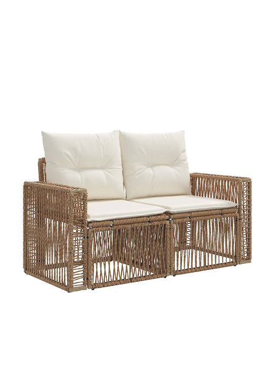 Γωνιακός Καναπές Εξωτερικού Χώρου Rattan με Μαξιλάρια 65.5x62x70cm