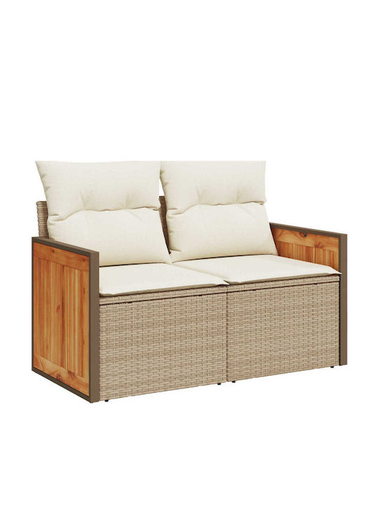 Canapea Cu Două Locuri De Exterior Din Rattan Cu Perne
