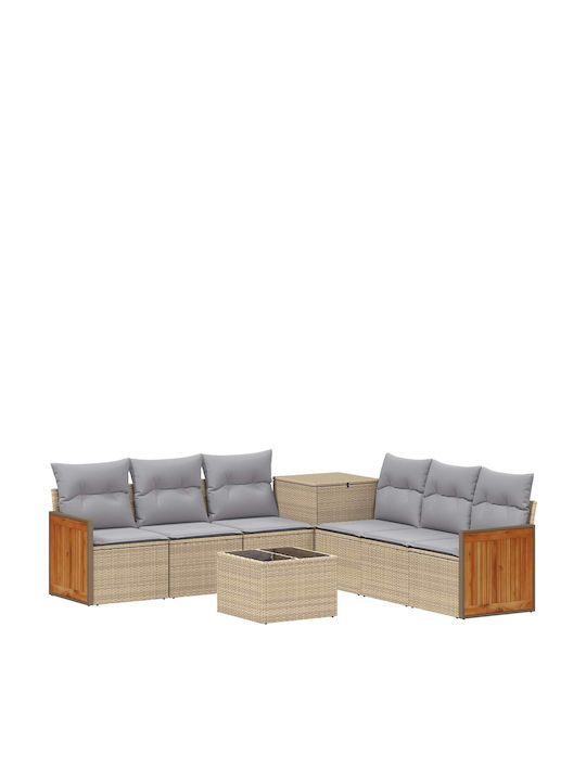 Zweisitziges Outdoor-Sofa aus Rattan mit Kissen