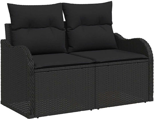 Set Camera De Zi Exterior 8 Piese Negru Cu Perne