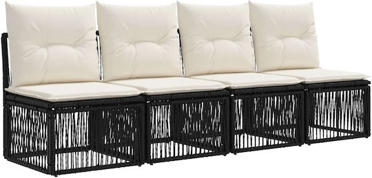 Garten- und Outdoor-Möbelsets Typsatz Wohnzimmer 11 Stück Schwarz und Cremeweiß mit Kissen
