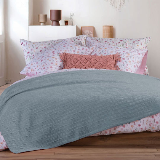 Nef-Nef Homeware Coole Super-Queen Decke 220x240cm Dusty Blau