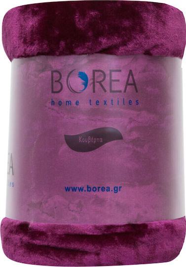 Borea K-4 Κουβέρτα Βελουτέ Υπέρδιπλη 220x240εκ. Ροζέ