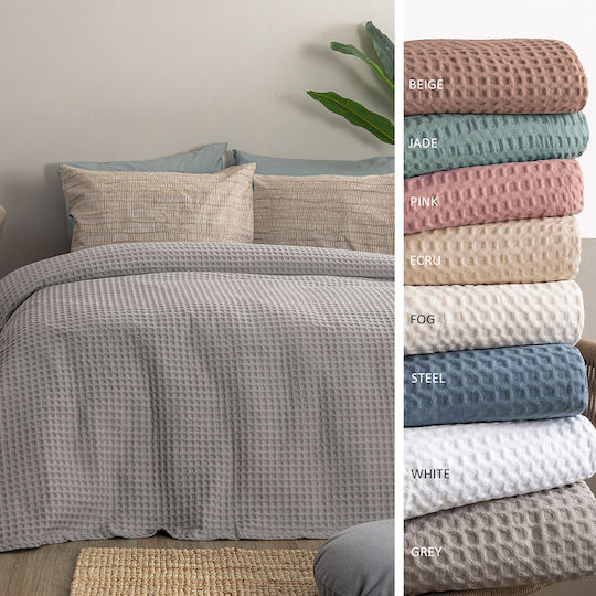 Palamaiki Marcie Κουβέρτα Πικέ Μονή 170x240εκ. Grey