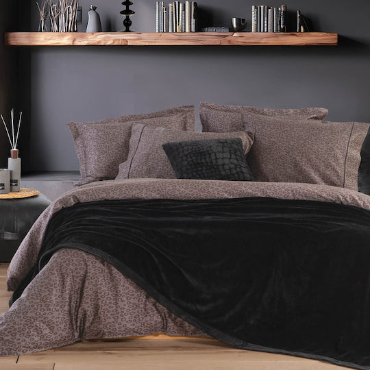 Nef-Nef Homeware Velosso Velvet Blanket Double 230x240cm Black