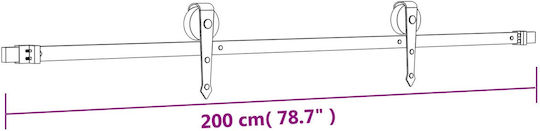 vidaxl Schiebetür Natürliches Schwarz 85 x 210 cm
