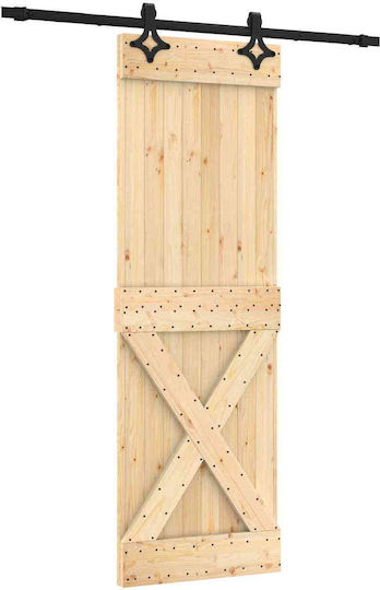Vidaxl Συρόμενη Πόρτα Φυσικό Μαύρο 70 X 210 Cm