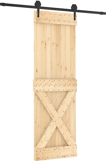 Vidaxl Συρόμενη Πόρτα Φυσικό Μαύρο 70 X 210 Cm
