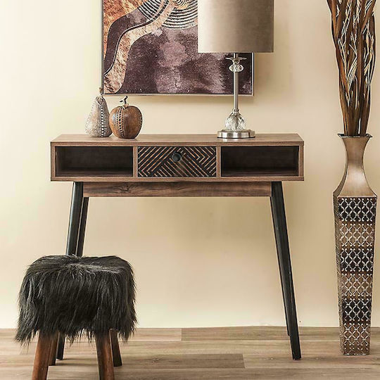 Home Wooden Console Black Grey Oak L90xW35xH75cm