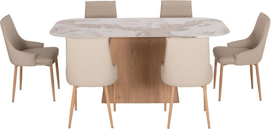 Esszimmermöbel-Set Nordu Mit 6 Stücken 180x90cm