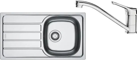 Franke Chiuvetă De Bucătărie Drop-In Inox Cu Robinet L78xL43.5cm Argintie