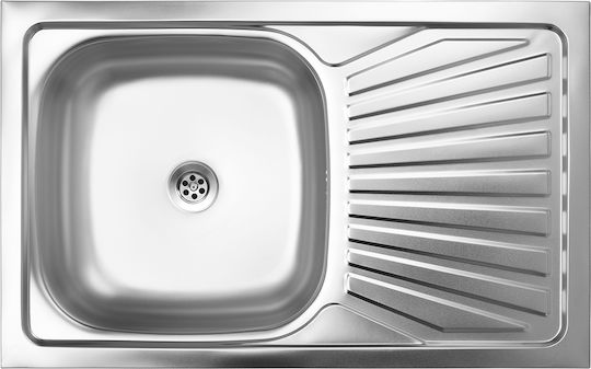 Kuchinox 50 SK2_211T Кораб Мивка Ляв Inox Сатен Ш80xД50см Сребрист