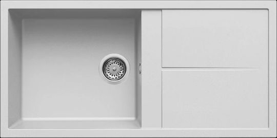 Elleci Unico 480 LGU48068 Drop-In Chiuvetă din Granit Sintetic L100xW50cm Bianco