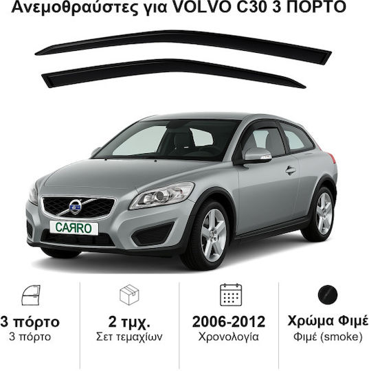 Heko Комплект Ветробрани Dark Fime за Volvo C30 3D 2007 2бр