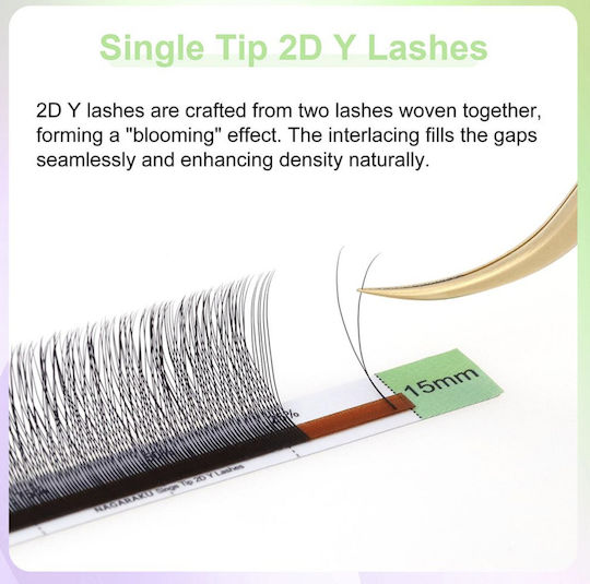 Single Tips 2d Y Eyelash Extension Nagaraku 0.07d Mix 8-12mm