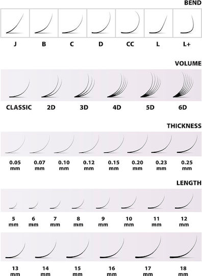 Classic Dark Brown Eyelash Nagaraku 0.05d 12mm