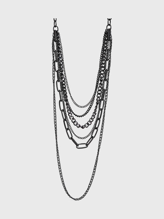 Necklaces Multi Strand Chains Black Necklaces Multi Strand Chains Black
