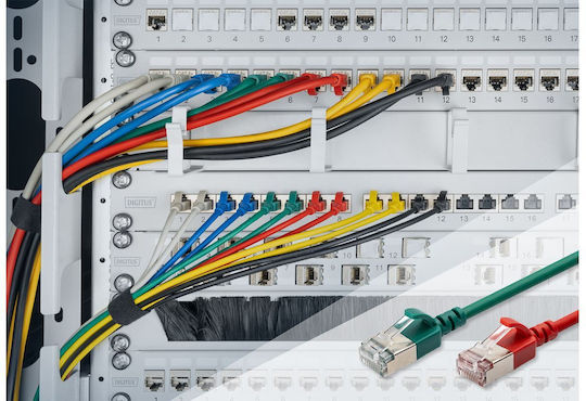 Digitus F/FTP Cat.6a (Gigabit) Мрежов Кабел Ethernet 0.5м Жълт 10 Бройки