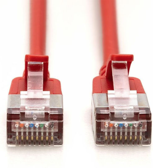 Digitus F/FTP Cat.6a (Gigabit) Мрежов Кабел Ethernet 2м Червен 10 Бройки