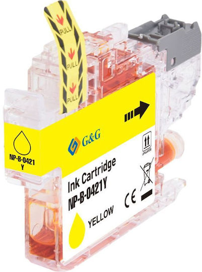 G&G Συμβατό Μελάνι Εκτυπωτή InkJet Brother Brother Lc421y 200 Σελίδων Κίτρινο 1τμχ