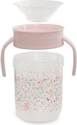 Interbaby Baby Trinklernbecher Kunststoff mit Griffen Rosa für 6m+ 240ml