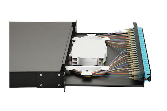 Equip Patch Panel Lwl 24 Anschlüsse Lc‑duplex Om3 1u Vollständig Schwarz