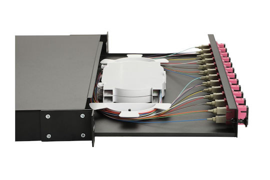 Equip Patch Panel Optisch 12 Steckdosen Sc-duplex Om4 1u Vollständig Schwarz