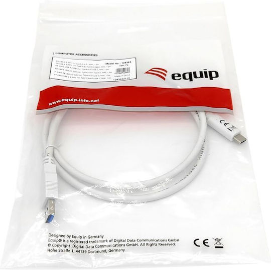 Equip USB 3.0 Кабел USB-C Мъжки - USB-A Бял 0.5м 128366