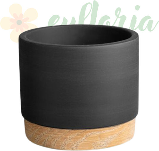 Eufloria Vază Ceramică Gri Cu Suport 12x12cm