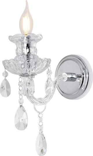 Artekko Modern Wall Lamp with E14 Silver Socket 20x20x28cm
