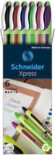 Schneider Xpress Μαρκαδόροι Σχεδίου Μαύροι 0.8mm Σετ 6τμχ