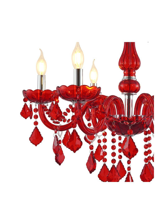 Artekko Chandelier Ø68cm with Red Crystals 023-3241