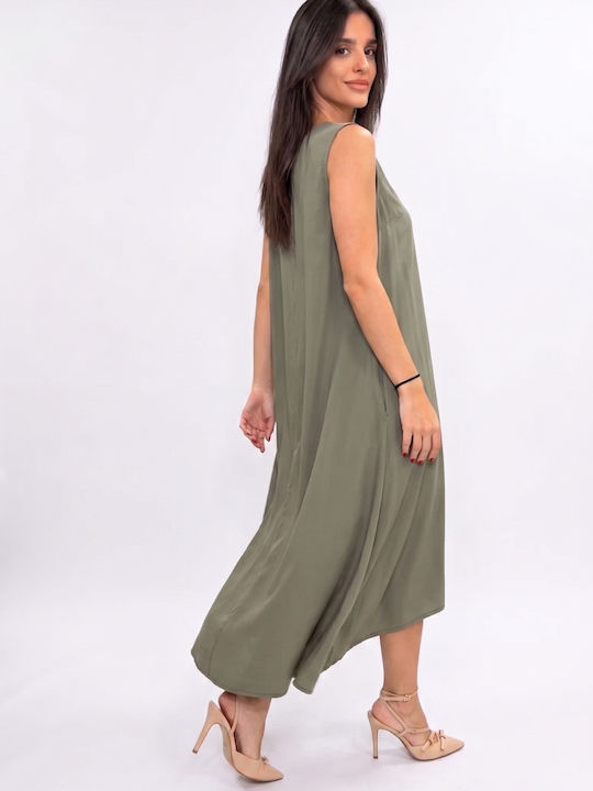 Sommer Maxi T-Shirt Kleid Khaki
