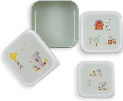 Interbaby Plastic Kids Dinner Set Green