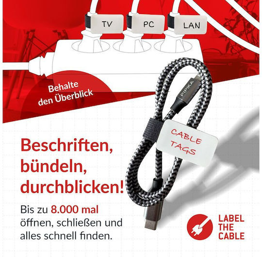LTC Audio Velcro Kabelbinder in Schwarz Farbe (10 Stück)