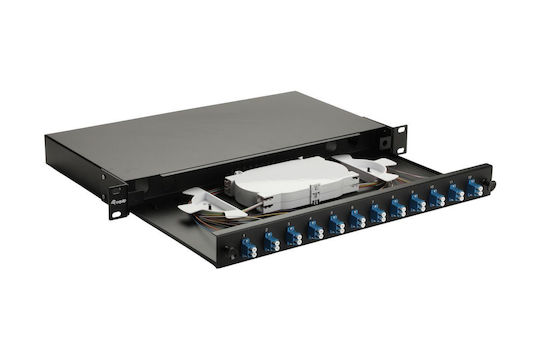 Equip Lwl-Spleißkasten 12-Port Lc-Duplex Os2 1u Komplett Schwarz