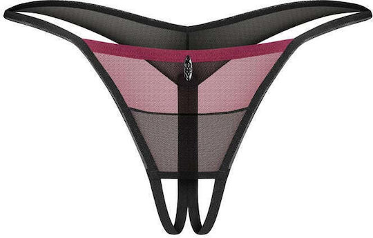 Obsessive Parisel String Schrittfrei Schwarz Bordeaux