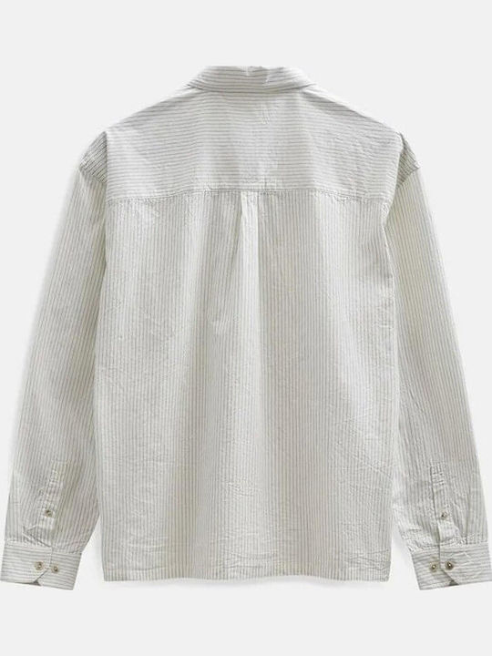 Long Sleeve Shirt Regular Fit Striped Bright White
