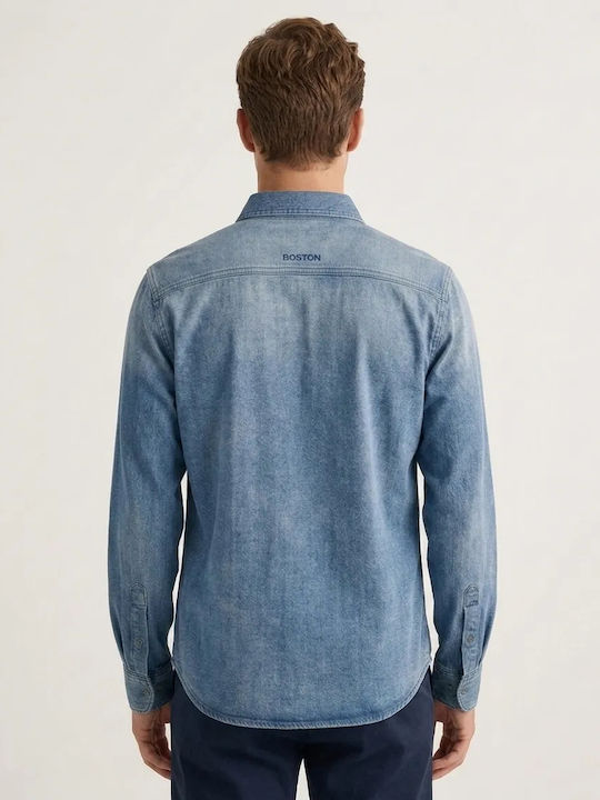 Long Sleeve Overshirt in Regular Fit Blue