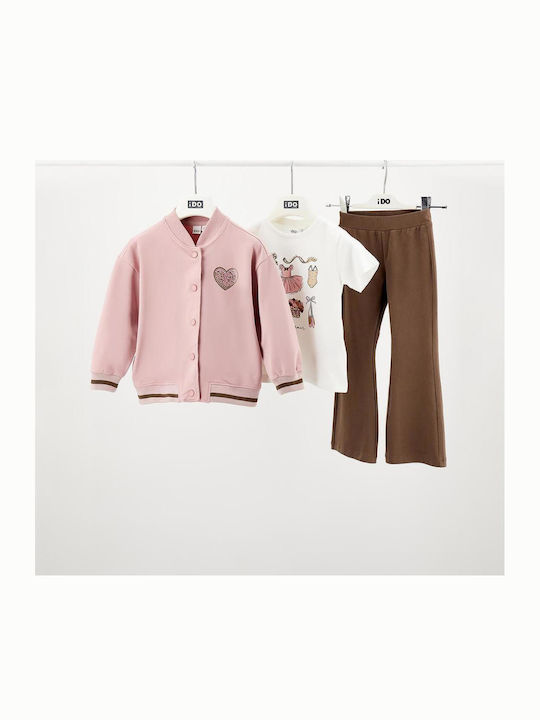 Kids Set with Leggings Winter 3 Pieces Pink